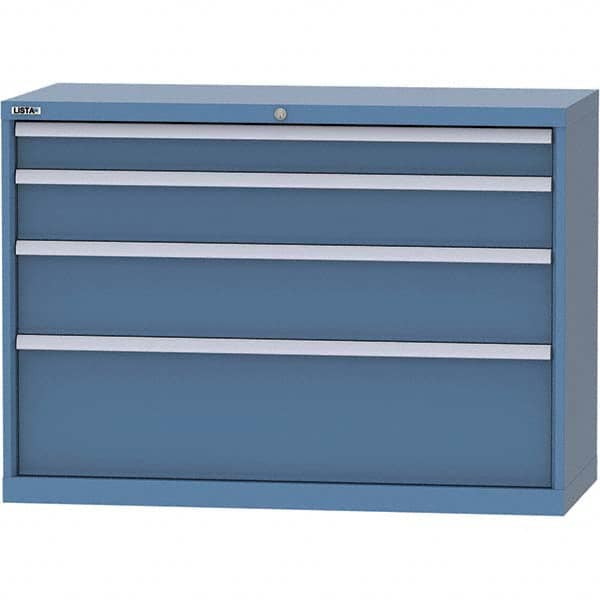 LISTA - 4 Drawer, 99 Compartment Bright Blue Steel Modular Storage Cabinet - Apex Tool & Supply