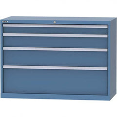 LISTA - 4 Drawer, 99 Compartment Bright Blue Steel Modular Storage Cabinet - Apex Tool & Supply