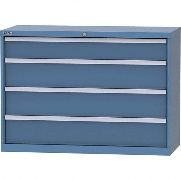 LISTA - 4 Drawer, 99 Compartment Bright Blue Steel Modular Storage Cabinet - Apex Tool & Supply