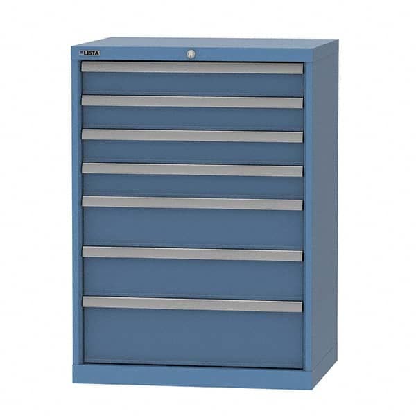 LISTA - 7 Drawer, 124 Compartment Bright Blue Steel Modular Storage Cabinet - Apex Tool & Supply