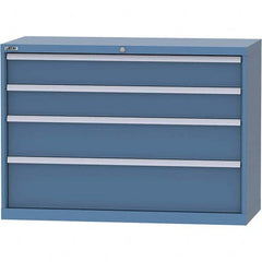 LISTA - 4 Drawer, 99 Compartment Bright Blue Steel Modular Storage Cabinet - Apex Tool & Supply