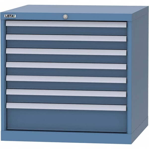 LISTA - 7 Drawer, 45 Compartment Bright Blue Steel Modular Storage Cabinet - Apex Tool & Supply