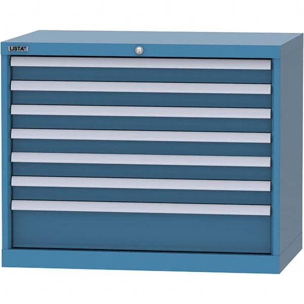 LISTA - 7 Drawer, 84 Compartment Bright Blue Steel Modular Storage Cabinet - Apex Tool & Supply
