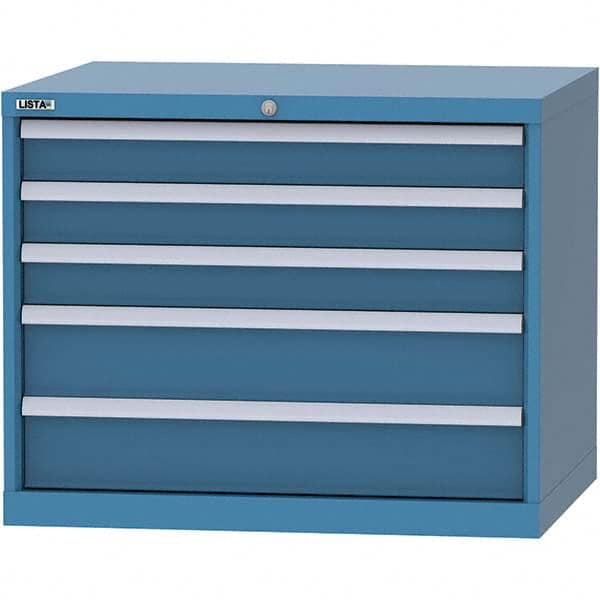 LISTA - 5 Drawer, 84 Compartment Bright Blue Steel Modular Storage Cabinet - Apex Tool & Supply