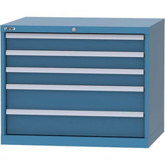 LISTA - 5 Drawer, 84 Compartment Bright Blue Steel Modular Storage Cabinet - Apex Tool & Supply