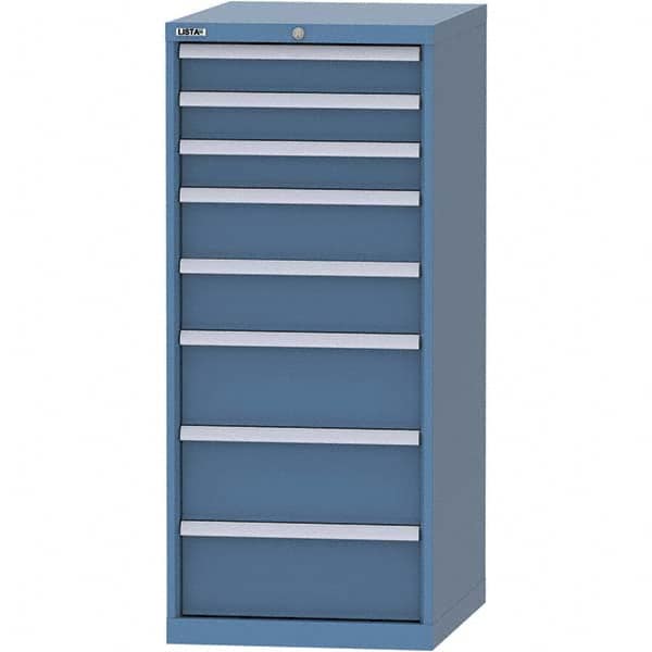 LISTA - 8 Drawer, 99 Compartment Bright Blue Steel Modular Storage Cabinet - Apex Tool & Supply