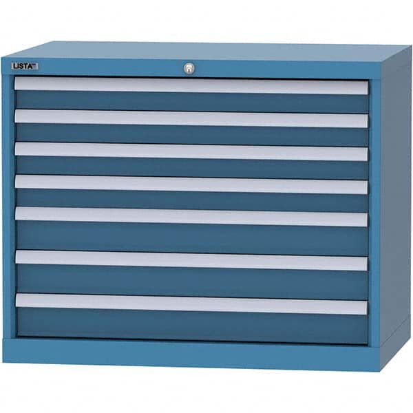 LISTA - 7 Drawer, 84 Compartment Bright Blue Steel Modular Storage Cabinet - Apex Tool & Supply