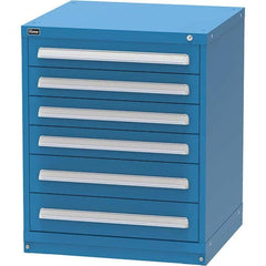 Vidmar - 6 Drawer, 344 Compartment Bright Blue Steel Modular Storage Cabinet - Apex Tool & Supply