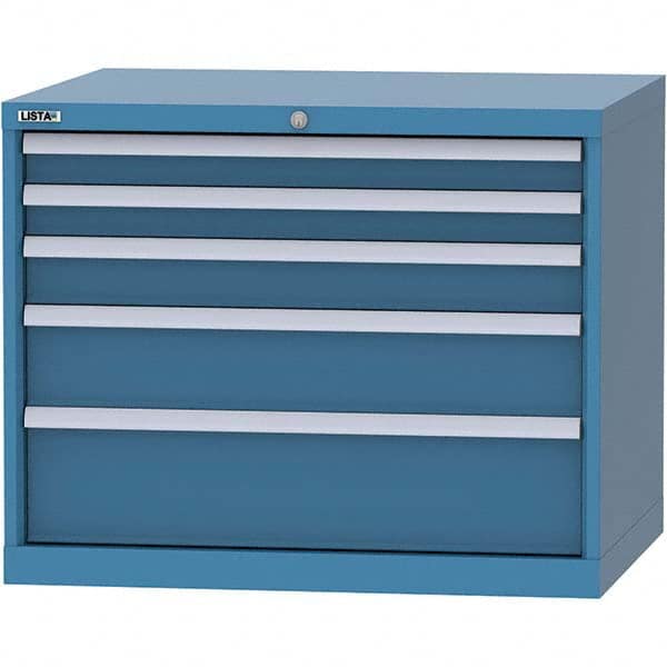 LISTA - 5 Drawer, 84 Compartment Bright Blue Steel Modular Storage Cabinet - Apex Tool & Supply