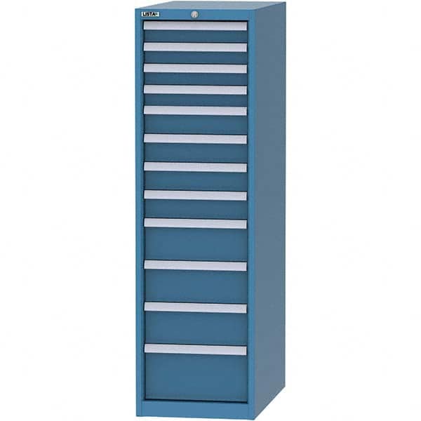 LISTA - 12 Drawer, 45 Compartment Bright Blue Steel Modular Storage Cabinet - Apex Tool & Supply