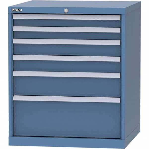 LISTA - 6 Drawer, 45 Compartment Bright Blue Steel Modular Storage Cabinet - Apex Tool & Supply