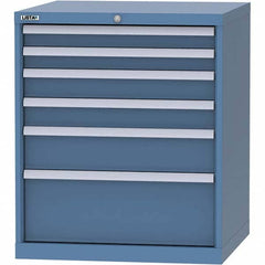 LISTA - 6 Drawer, 45 Compartment Bright Blue Steel Modular Storage Cabinet - Apex Tool & Supply