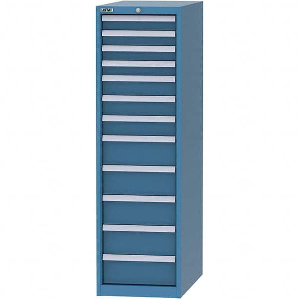 LISTA - 12 Drawer, 45 Compartment Bright Blue Steel Modular Storage Cabinet - Apex Tool & Supply