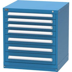 Vidmar - 7 Drawer, 124 Compartment Bright Blue Steel Modular Storage Cabinet - Apex Tool & Supply