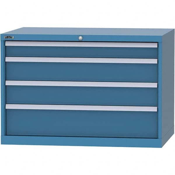 LISTA - 4 Drawer, 84 Compartment Bright Blue Steel Modular Storage Cabinet - Apex Tool & Supply