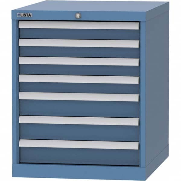 LISTA - 7 Drawer, 99 Compartment Bright Blue Steel Modular Storage Cabinet - Apex Tool & Supply