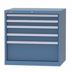 LISTA - 5 Drawer, 124 Compartment Bright Blue Steel Modular Storage Cabinet - Apex Tool & Supply