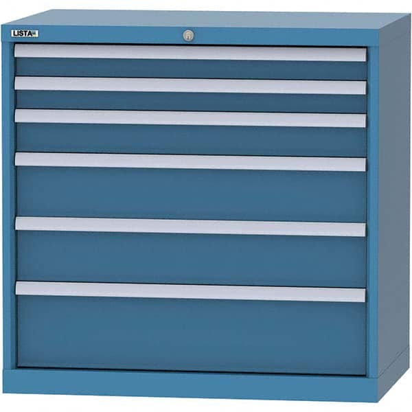 LISTA - 6 Drawer, 84 Compartment Bright Blue Steel Modular Storage Cabinet - Apex Tool & Supply