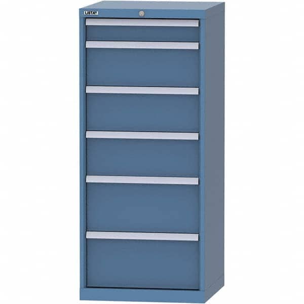 LISTA - 6 Drawer, 84 Compartment Bright Blue Steel Modular Storage Cabinet - Apex Tool & Supply