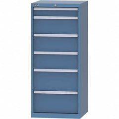 LISTA - 6 Drawer, 84 Compartment Bright Blue Steel Modular Storage Cabinet - Apex Tool & Supply