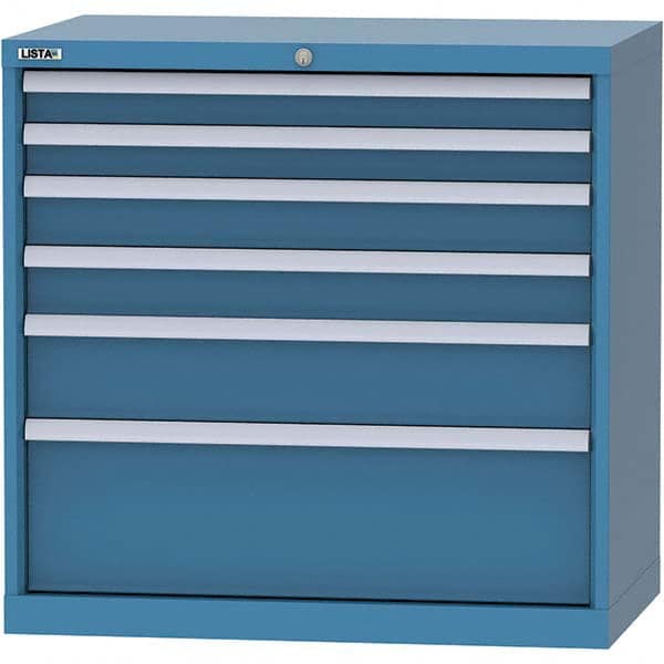 LISTA - 6 Drawer, 84 Compartment Bright Blue Steel Modular Storage Cabinet - Apex Tool & Supply