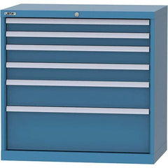LISTA - 6 Drawer, 84 Compartment Bright Blue Steel Modular Storage Cabinet - Apex Tool & Supply