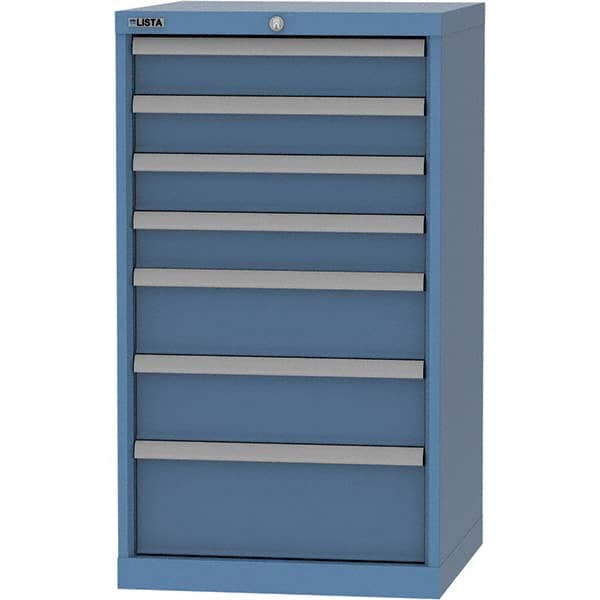 LISTA - 7 Drawer, 84 Compartment Bright Blue Steel Modular Storage Cabinet - Apex Tool & Supply
