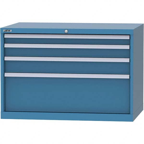 LISTA - 4 Drawer, 84 Compartment Bright Blue Steel Modular Storage Cabinet - Apex Tool & Supply