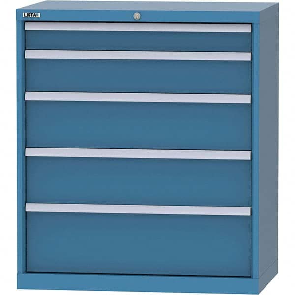 LISTA - 5 Drawer, 84 Compartment Bright Blue Steel Modular Storage Cabinet - Apex Tool & Supply