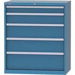 LISTA - 5 Drawer, 84 Compartment Bright Blue Steel Modular Storage Cabinet - Apex Tool & Supply