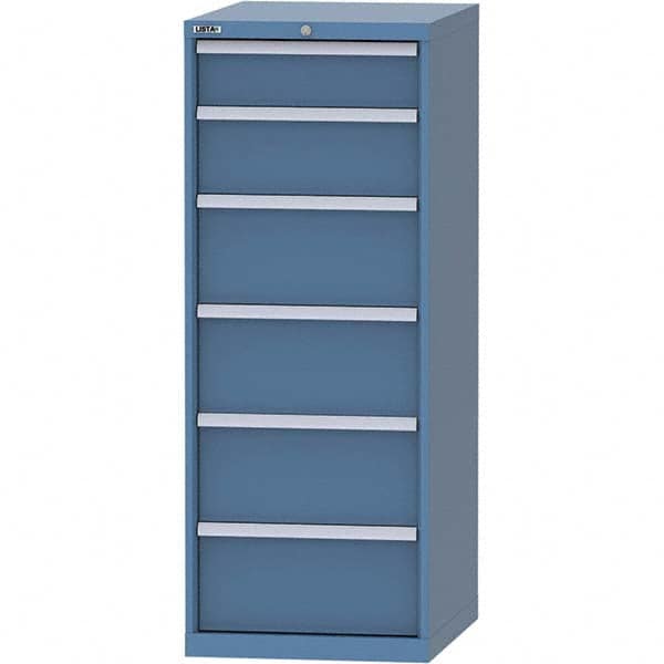 LISTA - 6 Drawer, 99 Compartment Bright Blue Steel Modular Storage Cabinet - Apex Tool & Supply