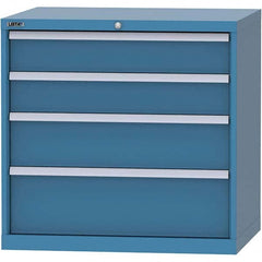 LISTA - 4 Drawer, 84 Compartment Bright Blue Steel Modular Storage Cabinet - Apex Tool & Supply