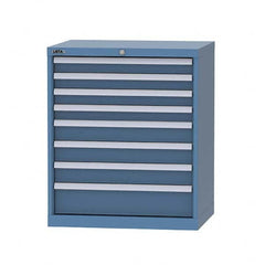LISTA - 7 Drawer, 124 Compartment Bright Blue Steel Modular Storage Cabinet - Apex Tool & Supply