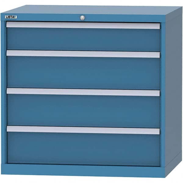 LISTA - 4 Drawer, 84 Compartment Bright Blue Steel Modular Storage Cabinet - Apex Tool & Supply