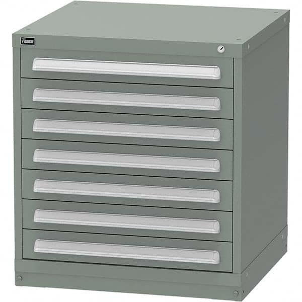 Vidmar - 7 Drawer, 124 Compartment Vidmar Green Steel Modular Storage Cabinet - Apex Tool & Supply