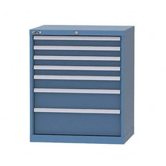 LISTA - 7 Drawer, 124 Compartment Bright Blue Steel Modular Storage Cabinet - Apex Tool & Supply