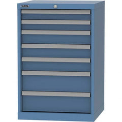 LISTA - 7 Drawer, 84 Compartment Bright Blue Steel Modular Storage Cabinet - Apex Tool & Supply