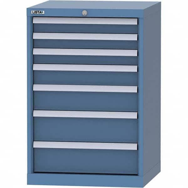 LISTA - 7 Drawer, 84 Compartment Bright Blue Steel Modular Storage Cabinet - Apex Tool & Supply
