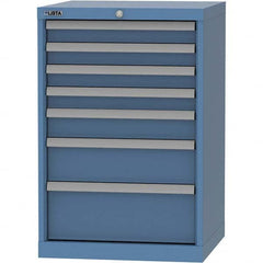 LISTA - 7 Drawer, 84 Compartment Bright Blue Steel Modular Storage Cabinet - Apex Tool & Supply