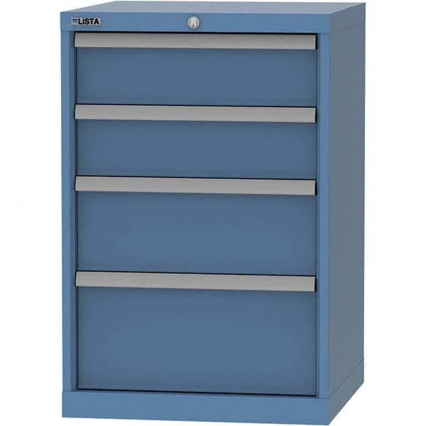 LISTA - 4 Drawer, 84 Compartment Bright Blue Steel Modular Storage Cabinet - Apex Tool & Supply