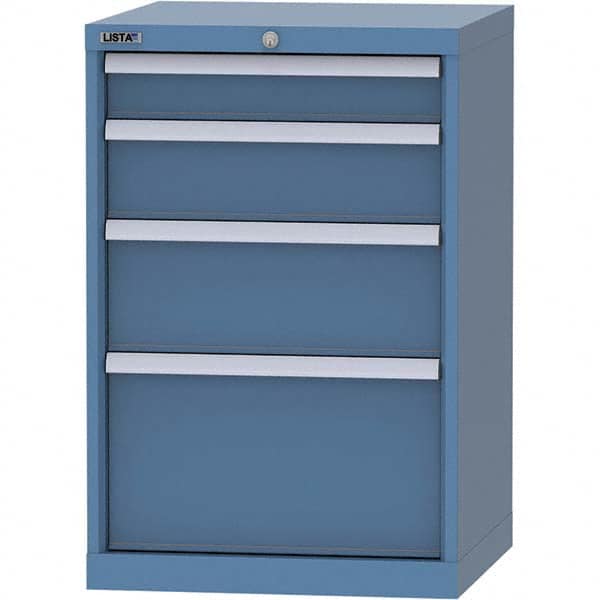 LISTA - 4 Drawer, 84 Compartment Bright Blue Steel Modular Storage Cabinet - Apex Tool & Supply