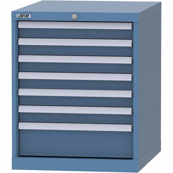 LISTA - 7 Drawer, 99 Compartment Bright Blue Steel Modular Storage Cabinet - Apex Tool & Supply