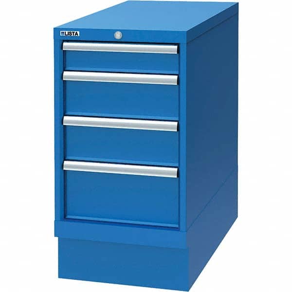 LISTA - 4 Drawer, 34 Compartment Bright Blue Steel Modular Storage Cabinet - Apex Tool & Supply
