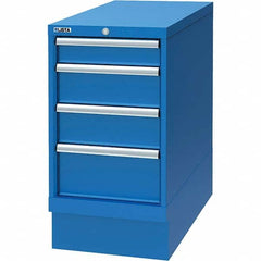 LISTA - 4 Drawer, 34 Compartment Bright Blue Steel Modular Storage Cabinet - Apex Tool & Supply