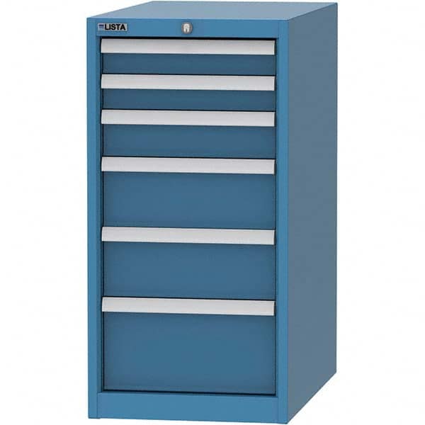 LISTA - 6 Drawer, 45 Compartment Bright Blue Steel Modular Storage Cabinet - Apex Tool & Supply