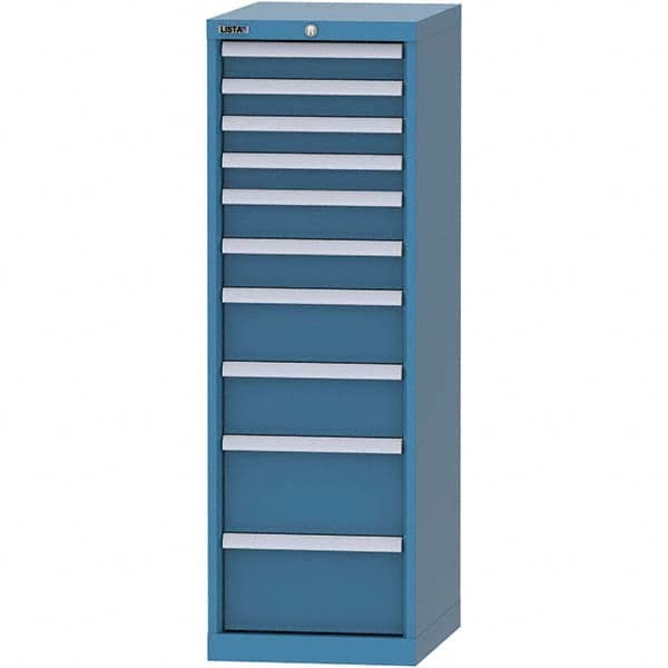 LISTA - 10 Drawer, 216 Compartment Bright Blue Steel Modular Storage Cabinet - Apex Tool & Supply