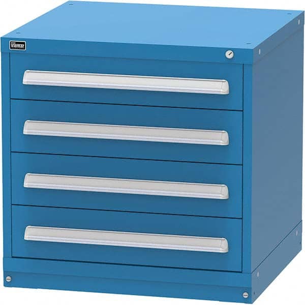 Vidmar - 4 Drawer, 344 Compartment Bright Blue Steel Modular Storage Cabinet - Apex Tool & Supply