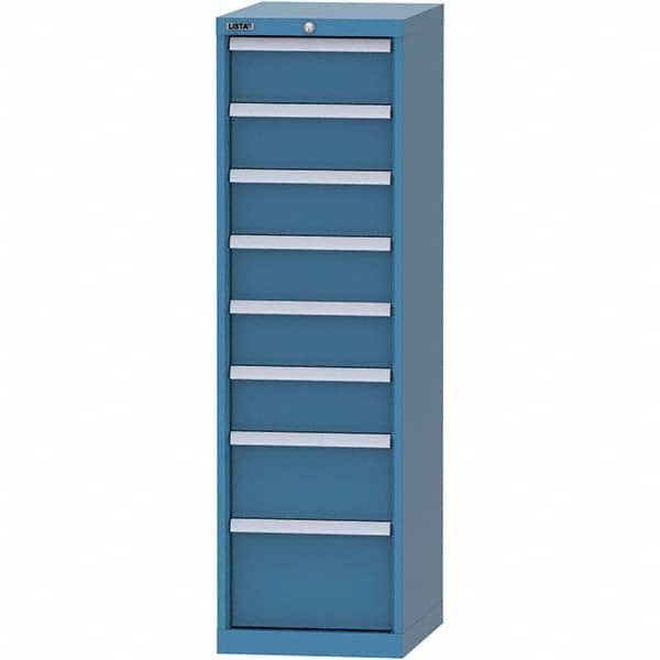 LISTA - 8 Drawer, 216 Compartment Bright Blue Steel Modular Storage Cabinet - Apex Tool & Supply