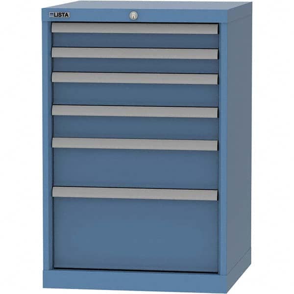 LISTA - 6 Drawer, 84 Compartment Bright Blue Steel Modular Storage Cabinet - Apex Tool & Supply