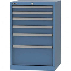 LISTA - 6 Drawer, 84 Compartment Bright Blue Steel Modular Storage Cabinet - Apex Tool & Supply